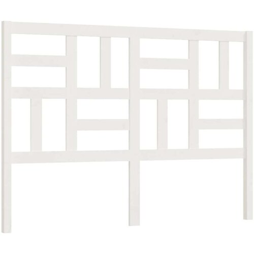  Uzglavlje za krevet bijelo 146 x 4 x 104 cm od masivne borovine Slike