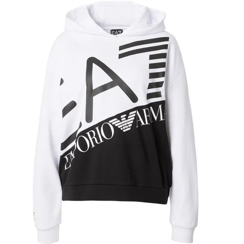 Ea7 Emporio Armani Sweater majica crna / bijela