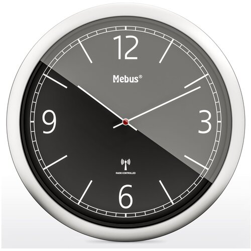 Mebus 19813 radio wall clock black/silver Cijene