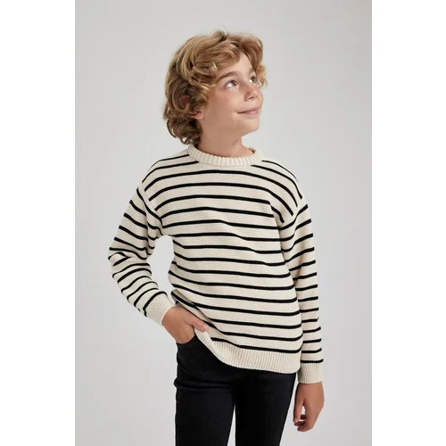 Defacto Boy&#39;s Striped Crew Neck Sweater