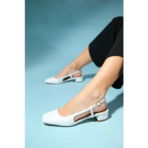 LuviShoes JESTY White Skin Women's Heeled Sandals