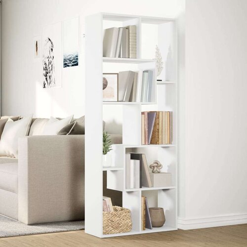 VidaXL Sobna pregrada / regal za knjige bijeli 67x25x161,5 cm drveni Slike