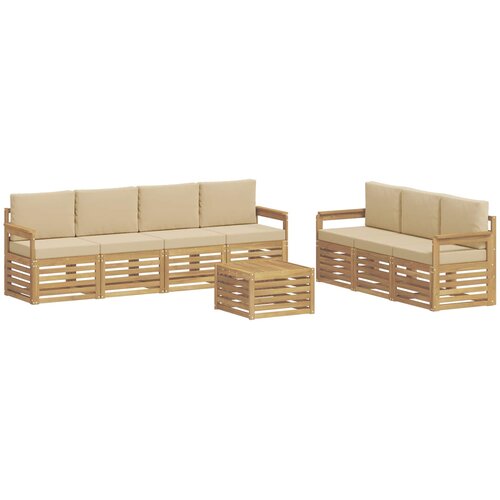  Setovi sofa 8 kom. Bijela i bež Poliester Slike
