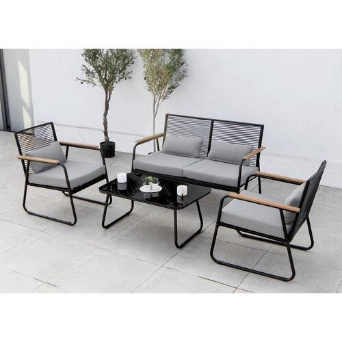 Gardenson Lounge Garnitura Paxos, 4-Delni Set, Antracit Cene