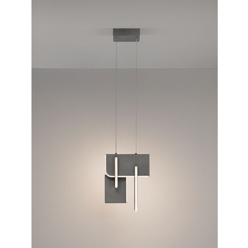 Nova Luce Svetlo siva kovinska LED zatemnitvena viseča svetilka Totem &amp;ndash; Slike