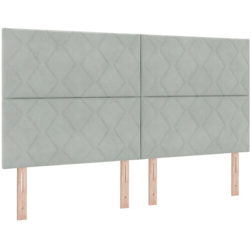  LED okvir za krevet s madracem Svjetlosiva 180 x 200 cm Bar&amp;scaron;un - Svjetlosiva 180 x 200 cm Dizajn s rombovima Slike