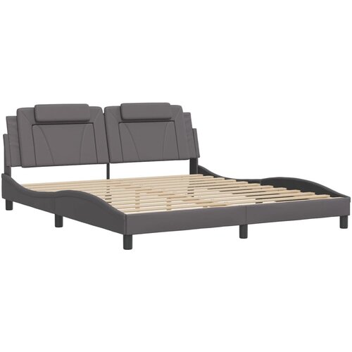 VidaXL Okvir za krevet s uzglavljem sivi 180x200 cm od umjetne kože Slike