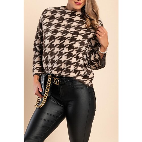 Fenzy Mekani Džemper S Pepita Uzorkom, Smeđe Boje Cijene