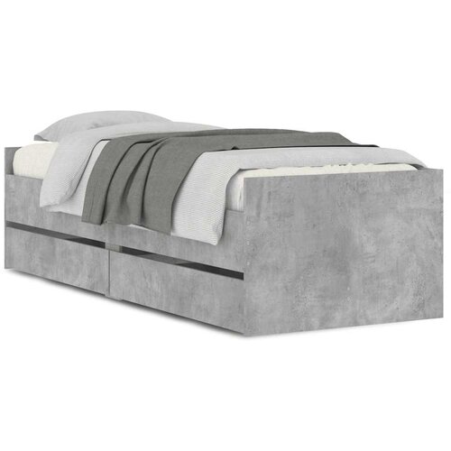  Okvir kreveta s ladicama siva boja betona 90x190 cm Slike