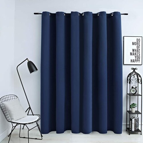  Zavjesa za zamračivanje s metalnim prstenima plava 290 x 245 cm Slike