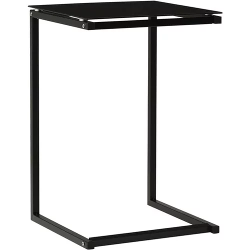  Stranska mizica črna 40x40x60 cm kaljeno steklo
