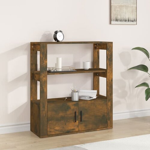 VidaXL Komoda dimljeni hrast 80x30x90 cm inženirski les Slike