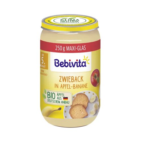 Bebivita Bio otroška hrana - prepečenec z jabolkom in banano Cene