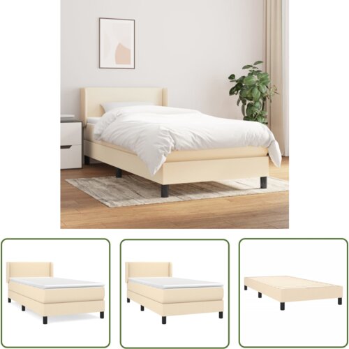 The Living Store Box spring postelja z vzmetnico krem 90x190 cm blago - Box Spring Postelja, (21737676) Cene