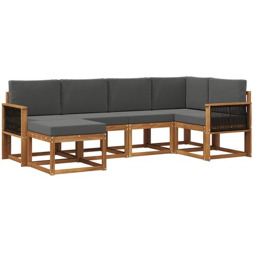 vidaXL Zunanja garnitura za sedenje 6 pcs Naravna in antracitna, (5000280712) Cene