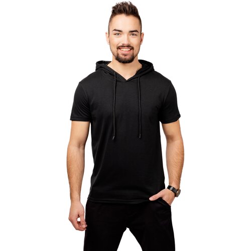 Glano Men ́s T-Shirt with Hood - black Slike