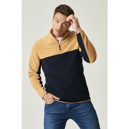 AC&Co / Altınyıldız Classics Men's Caramel-lilac Standard Fit Normal Cut, Casual Comfortable Two-tone Fleece Sports Sweatshirt. Slike