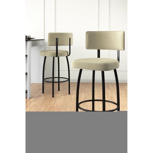 Hanah home set od 4 barskih stolica Wosa, krem tkanina Babyface, crne metalne noge Cene