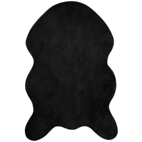  Faux Rabbit Fur Rug Olite Crna 80 x 120 cm Poliester Slike