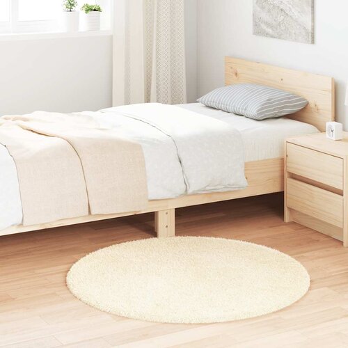 vidaXL Košata preproga krem 100x100 cm poliester Cene