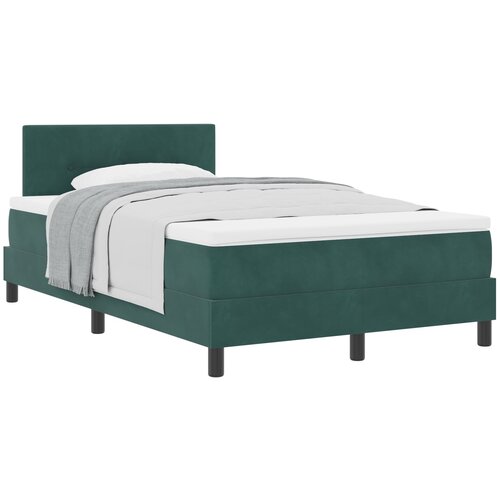 vidaXL Postelja Box Spring z vzmetnico Temno Zeleno Majhna Dvojna Velvet, (22051419) Cene