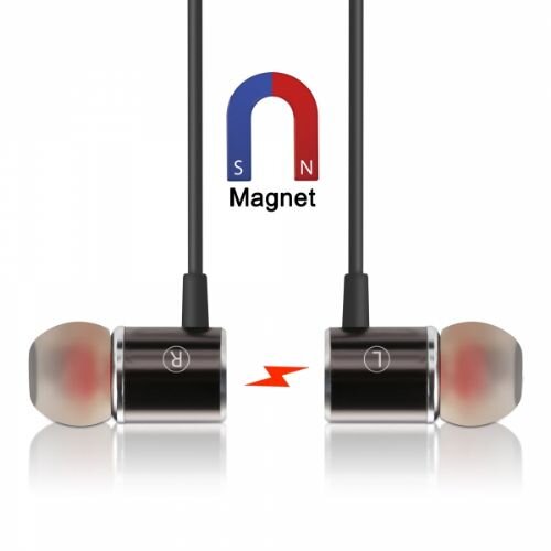 Bitmore slu&amp;scaron;alke magnetic s 3,5 vtičem in mikrofonom 2x in razdelilnik za slu&amp;scaron;alke - črne Slike