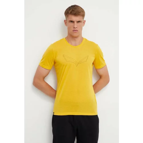 Salewa Sportska majica kratkih rukava Pure Eagle Frame Dry boja: žuta, s tiskom