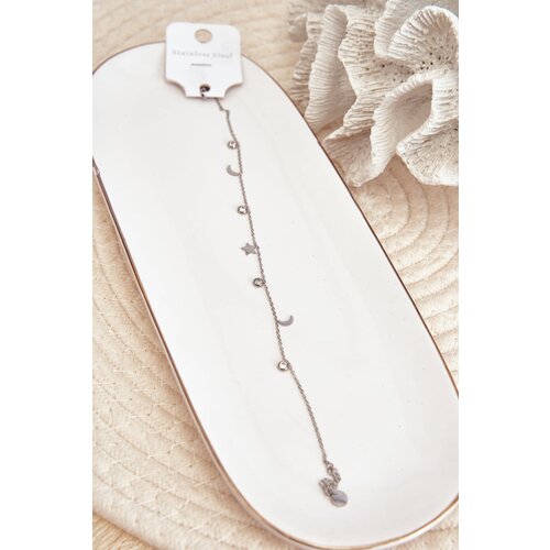 Kesi Silver ankle bracelet with marigolds and stars Cene