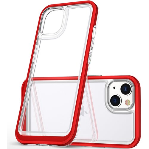 HURTEL CLEAR ETUI CASE OBUDOWA POKROWIEC FUTERAŁ Z RAMKĄ DO IPHONE 14PLUS CZERWONE, (21973184) Cene