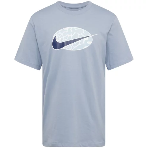 Nike Sportswear Majica 'SWOOSH' morsko plava / sivkasto plava / svijetloplava / bijela