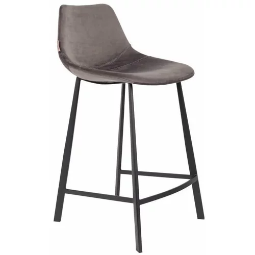 Dutchbone Komplet 2 sivih oblazinjenih barskih stolov, višina 91 cm