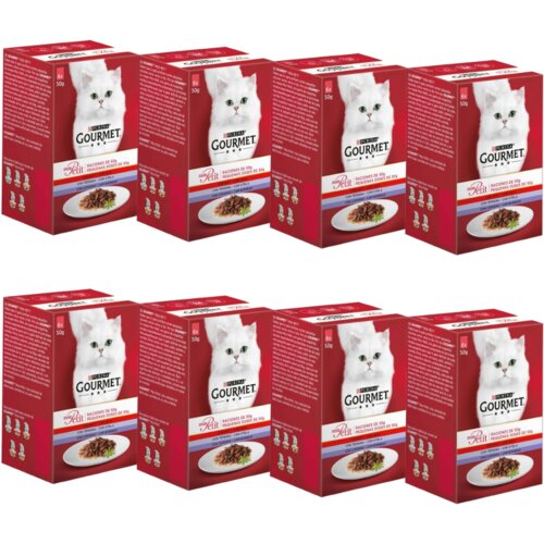 Purina Gourmet Vlažna hrana za mačke Mon Petit Izbor Mesa 50g, 6 kesica, 8 komada Slike