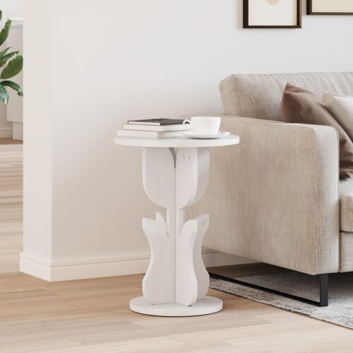 vidaXL Bocni stol Bijela 39.5 x 39.5 x 53.5 cm Čvrsta borova drva Cijene