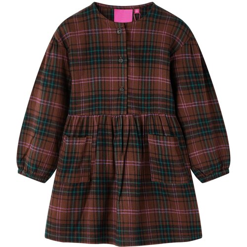 VidaXL Dječja haljina dugih rukava boja konjaka 92 Slike