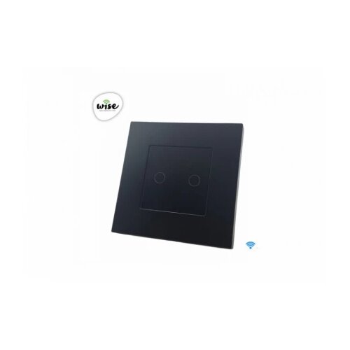 Wise wifi pametni prekidač - 2 tastera, pvc mat panel crni Cene