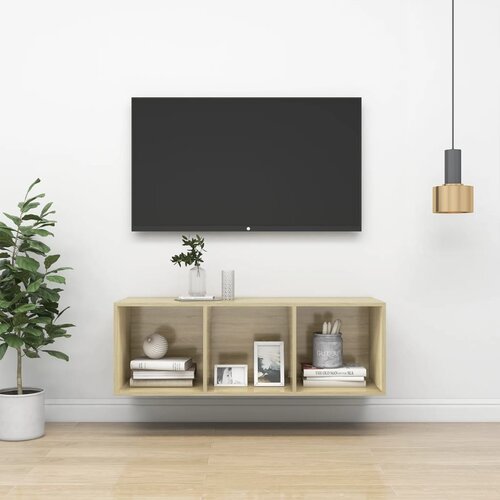 VidaXL Stenska TV omarica sonoma hrast 37x37x107 cm iverna plo&amp;scaron;ča Slike
