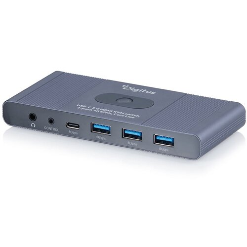 Digitus USB-C 3.0 HDMI KVM switch, 2-port, 4K60Hz, Core Line Slike