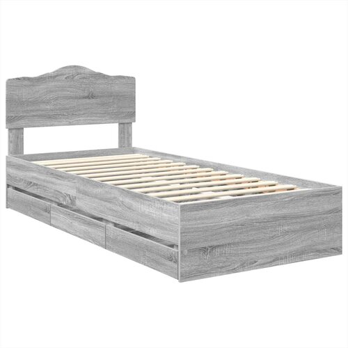  Krevetna konstrukcija Siva Sonoma 90 x 200 cm Inženjersko Drvo 206 x 93 x 90 cm Slike