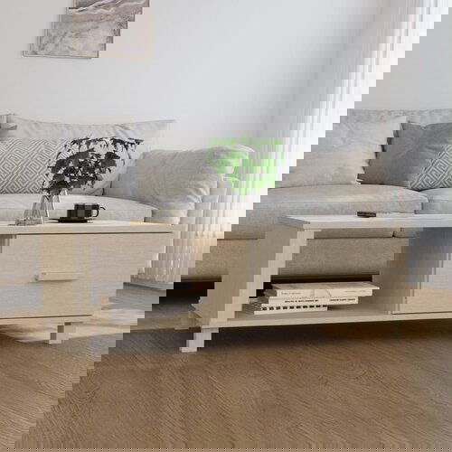The Living Store Klubska mizica HAMAR medeno rjava 100x55x35 cm trdna borovina - Klubska Mizica, (21573316) Slike