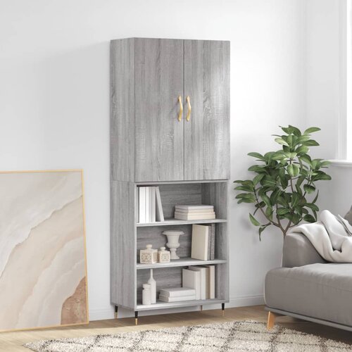 vidaXL Visoka komoda siva sonome 69 5x34x180 cm od konstruiranog drva Cijene
