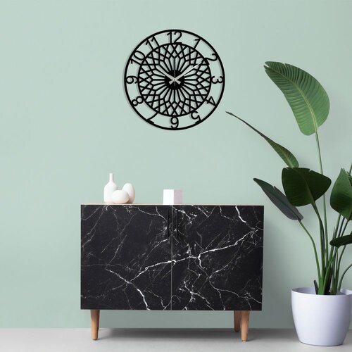 Wallity Zidni sat 48x48cm Crni Slike