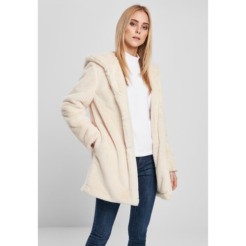 Urban Classics Women's teddy bear coat with hood in white Slike