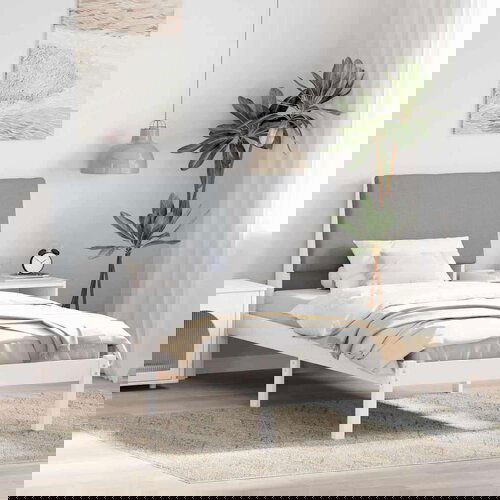  Okvir kreveta s uzglavljem Bijela i svijetlosiva 100 x 200 cm Cijene