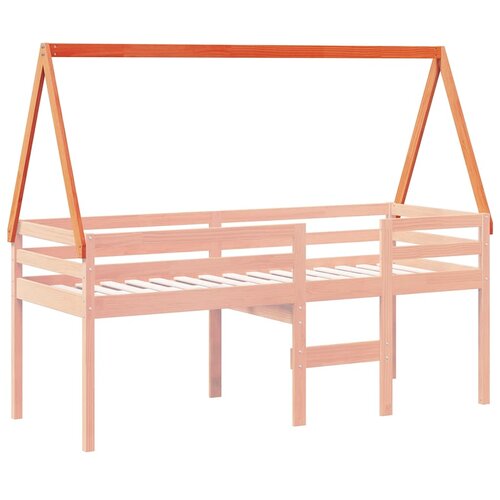 Krov za dječji krevet vo&amp;scaron;tano smeđi 199 x 95,5 x 88 cm borovina Slike