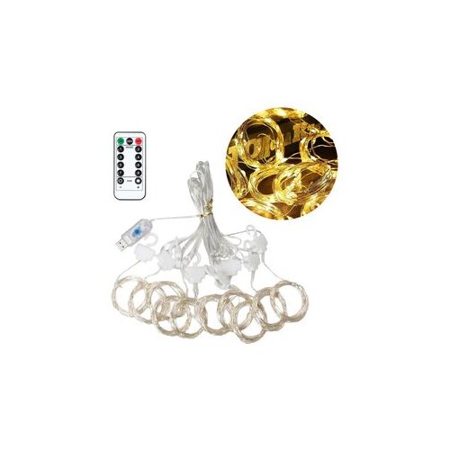  Novogodi&scaron;nji ukras LED lampice zavesa 3m*3m toplo zuta USB napajanje JWD Cene