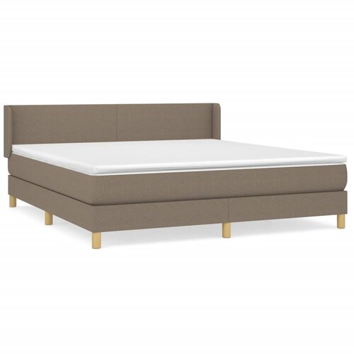 vidaXL Box spring postelja z vzmetnico taupe 160x200 cm blago, (20896517) Cene