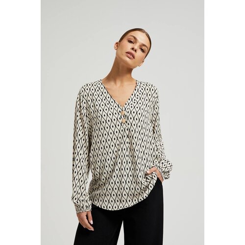 Moodo women's blouse with pattern - beige Slike