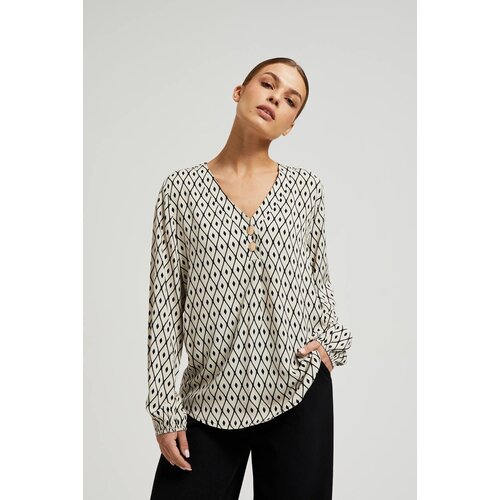 Moodo Women&amp;#039;s blouse with pattern - beige Slike