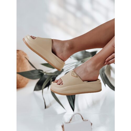 DStreet Klapki damskie na platformie SUN STEPS khaki Cene
