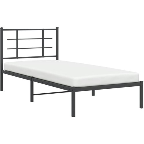  Metalni okvir za krevet s uzglavljem crni 90x190 cm Slike